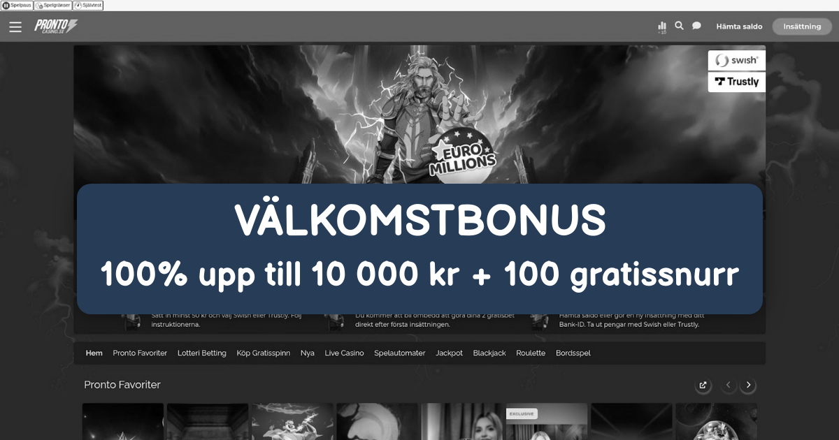 Pronto Casino: Bästa Slots i Sverige